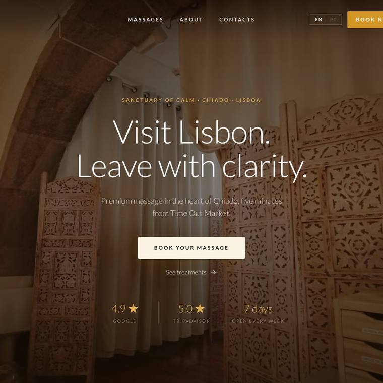 Website novo da Oazis Massage