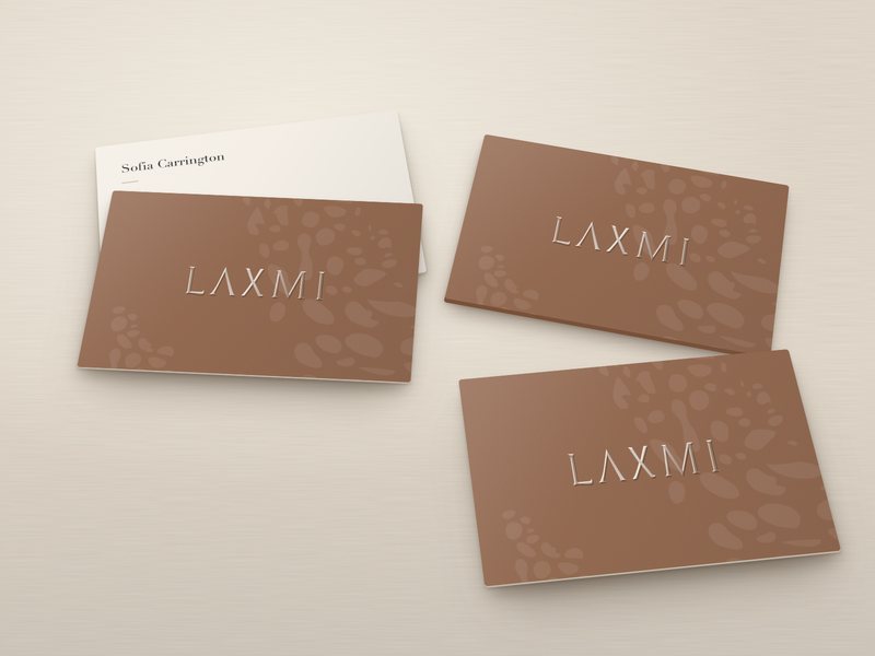 Cartões de visita da Laxmi com relevo
